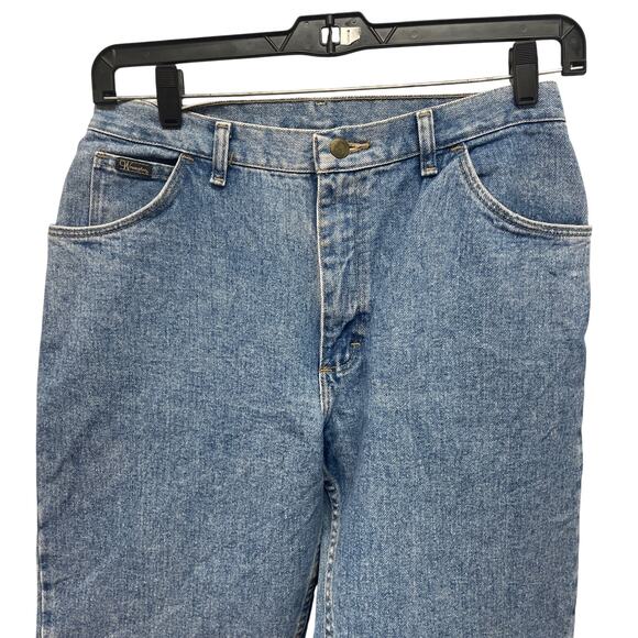 Vintage Wrangler Womens Size 14 X 32 100% Cotton High Waist Denim Blue Jeans - Picture 2 of 5